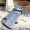 Buckshot 8" Damascus Style Spring Assisted Folding Pocket Knife
