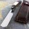 9.5" Straight Edge Folding Steel Razor With Leather Sheath
